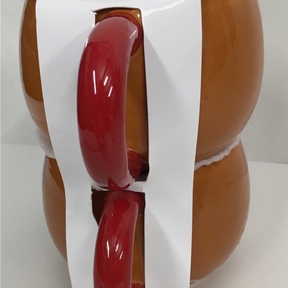 Gingerbread Man Stackable Mugs with Red Handles - Picture 4 of 6